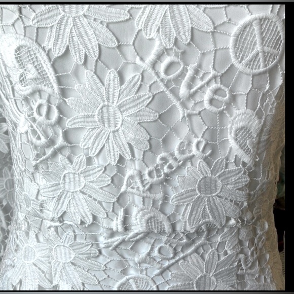 Sandro crochet lace midi dress white color Sandro size 3 = US size 8 NWT - Picture 10 of 14